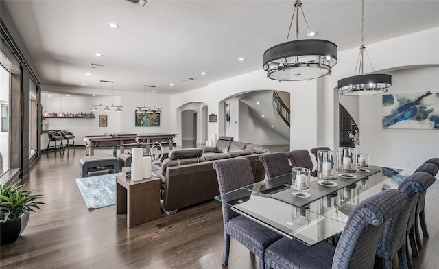 dining room featuring dark hardwood / wood-style floors