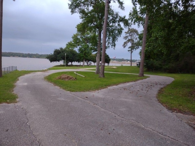 view of road featuring a water view