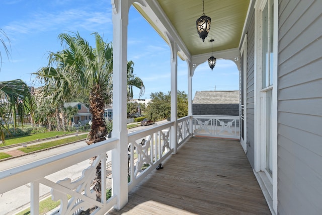 balcony featuring a porch