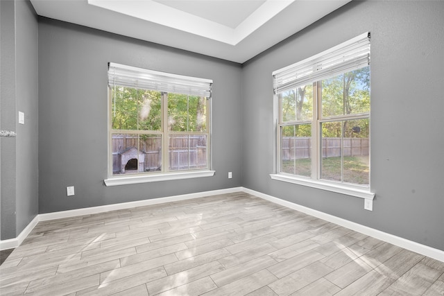 unfurnished room featuring light wood-type flooring