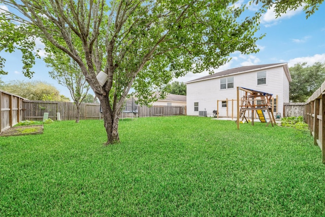 view of yard featuring a deck