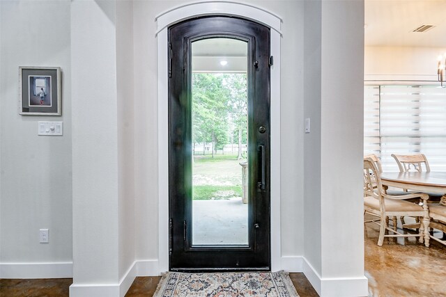 entryway with tile flooring