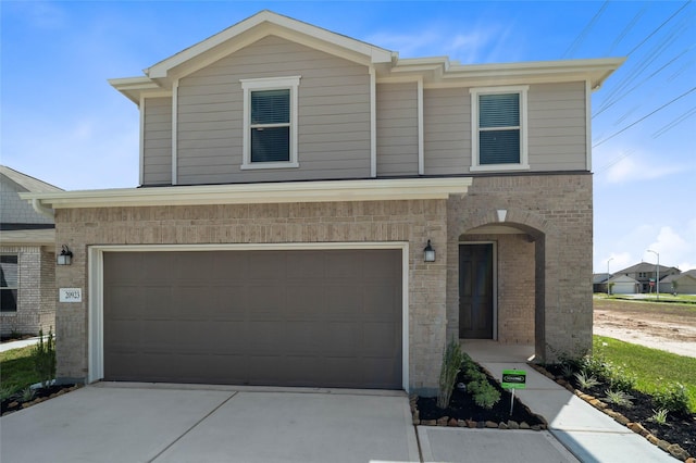 view of front facade with a garage