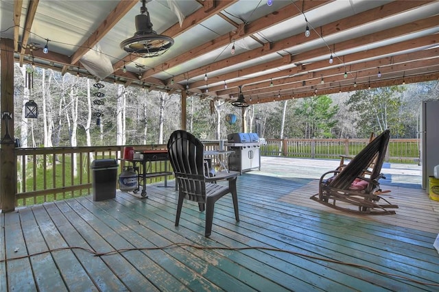 deck featuring area for grilling