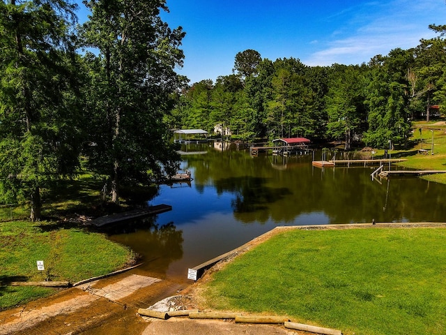 water view with a dock