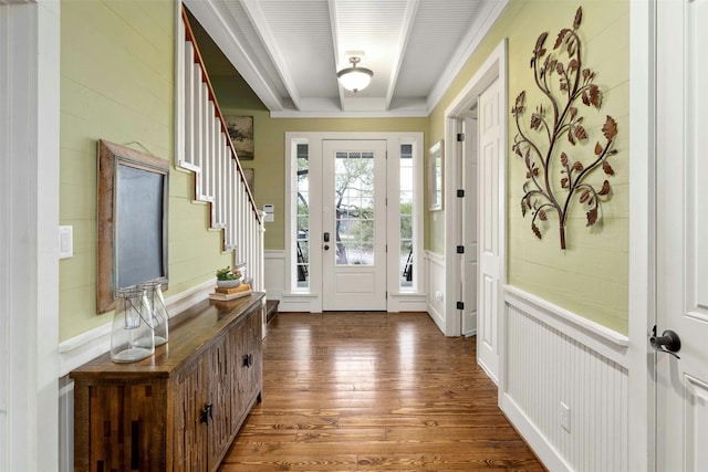 entrance foyer with hardwood / wood-style flooring