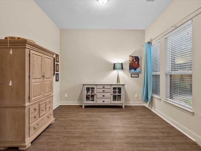 interior space featuring dark hardwood / wood-style floors