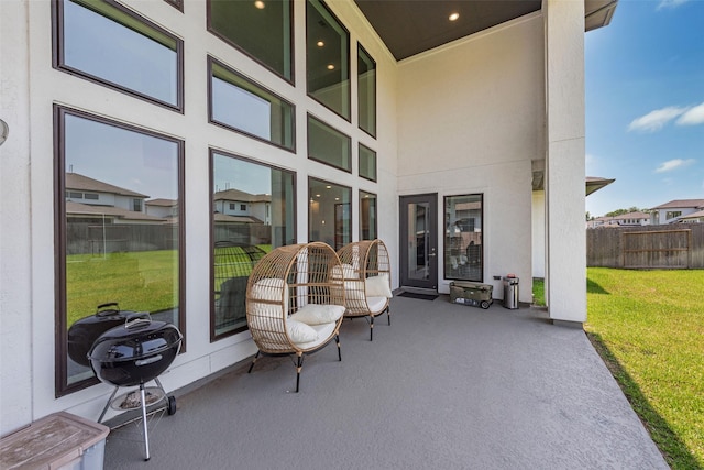 view of patio with grilling area