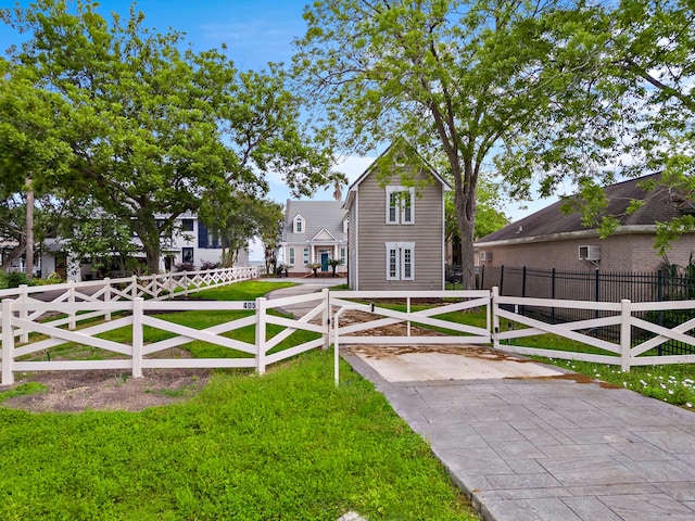 view of front of home with a front yard