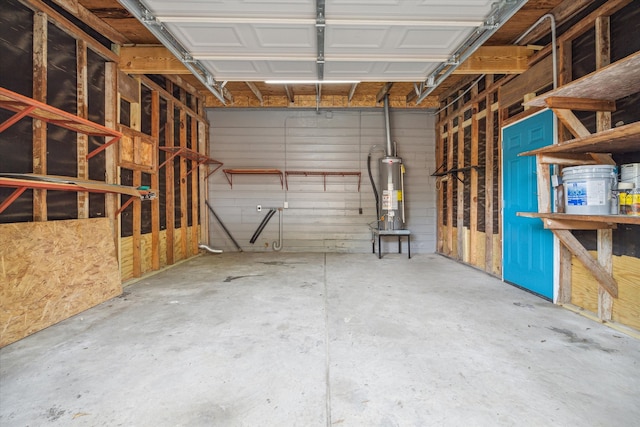 garage with gas water heater