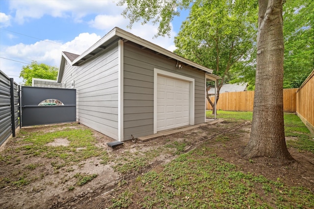 garage with wooden walls