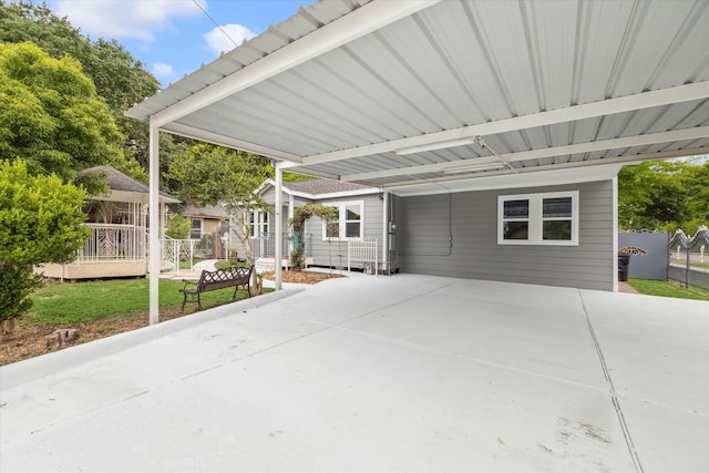 view of patio / terrace with a carport