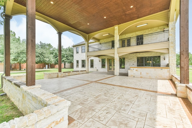 view of patio with a balcony