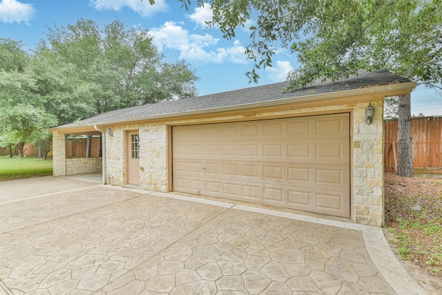 view of garage