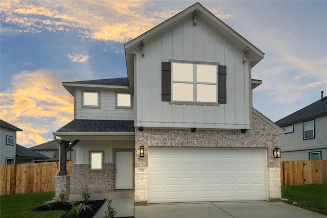 view of front facade with a garage