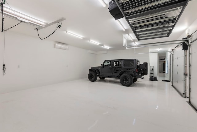 garage with a wall unit AC