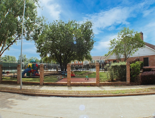 exterior space with a playground