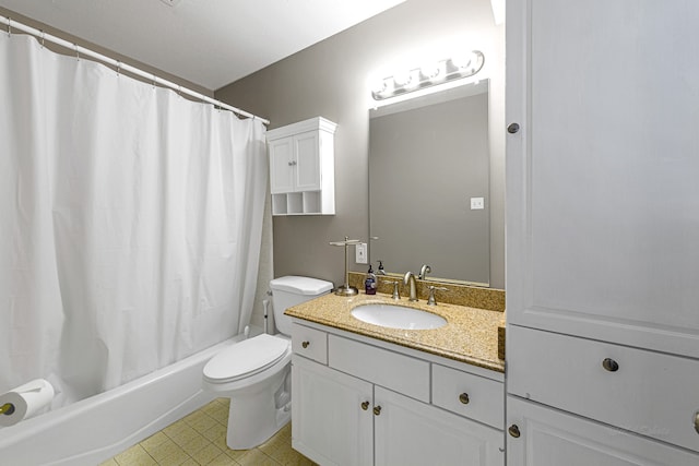 1329 Fountain View Dr Unit 135, Houston, TX 77057 - full bathroom with large vanity, shower / bath combo, toilet, and tile flooring