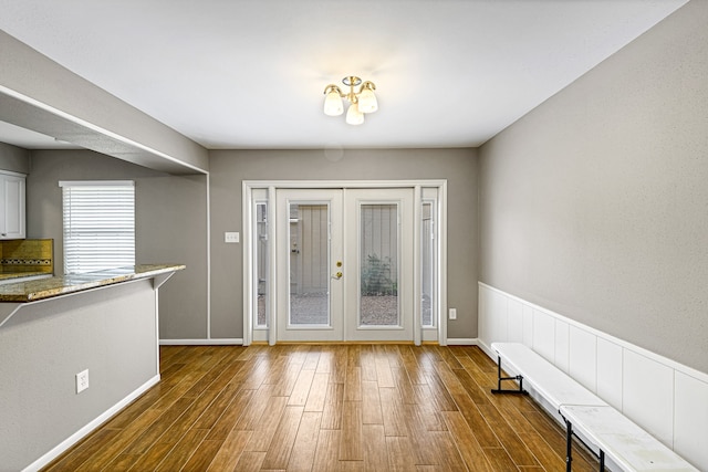 1329 Fountain View Dr Unit 135, Houston, TX 77057 - doorway with dark hardwood / wood-style floors and french doors