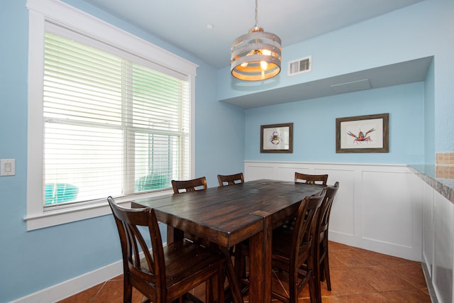 view of tiled dining area