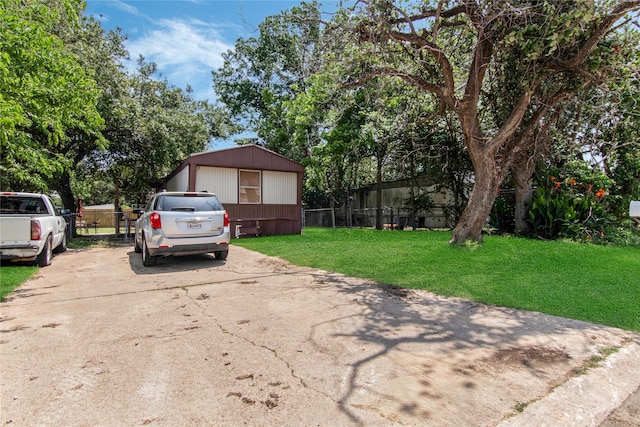 view of front of home with a front yard