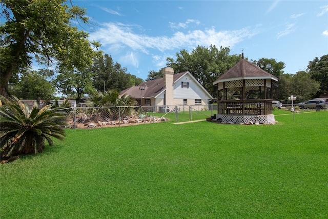 view of yard with a gazebo