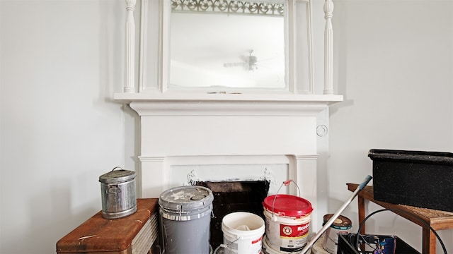 interior details with ceiling fan