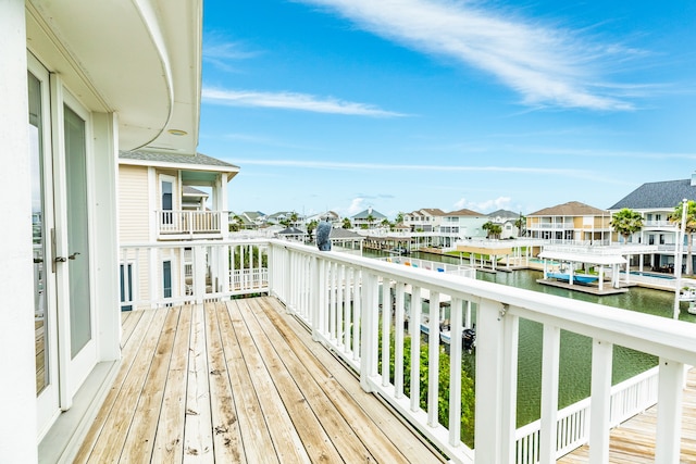 balcony featuring a dock