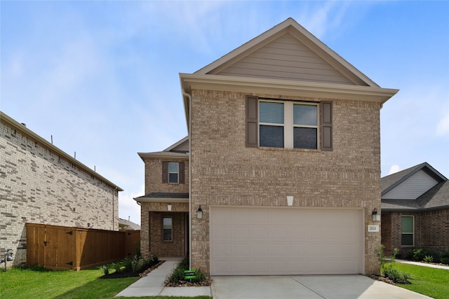 view of front property featuring a garage