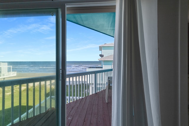 balcony with a water view