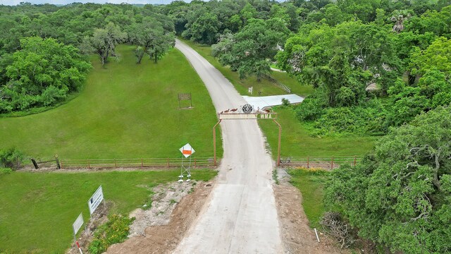 aerial view with a rural view