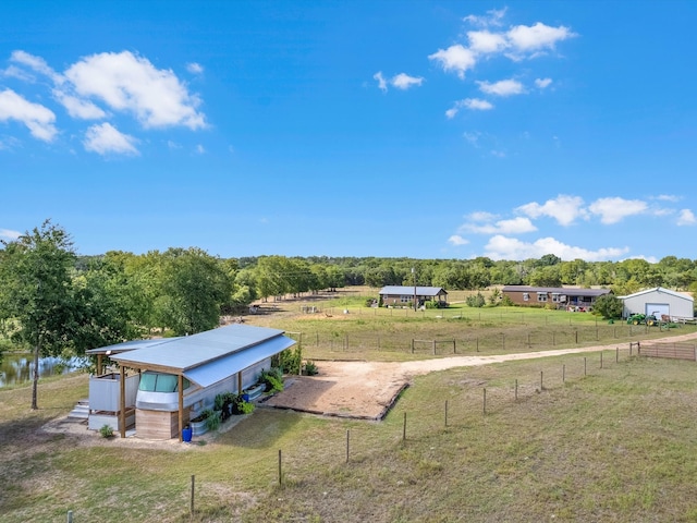 drone / aerial view featuring a rural view