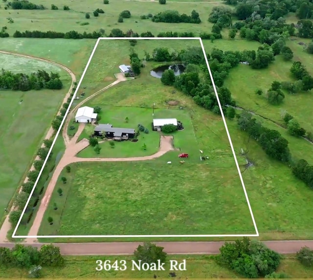 aerial view with a rural view