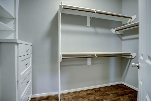 spacious closet with hardwood / wood-style floors