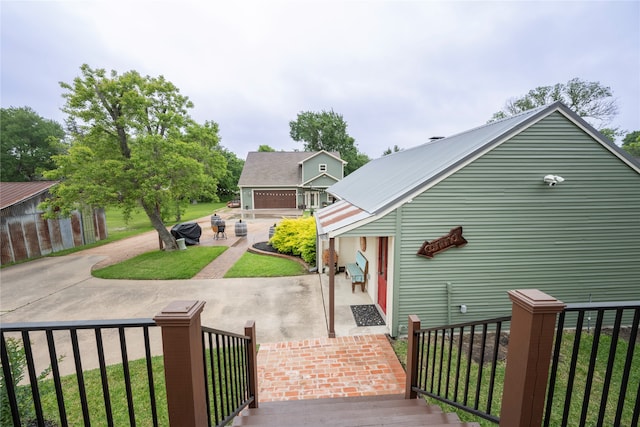 exterior space with a lawn