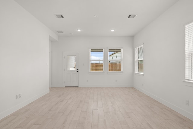 empty room featuring light wood-type flooring