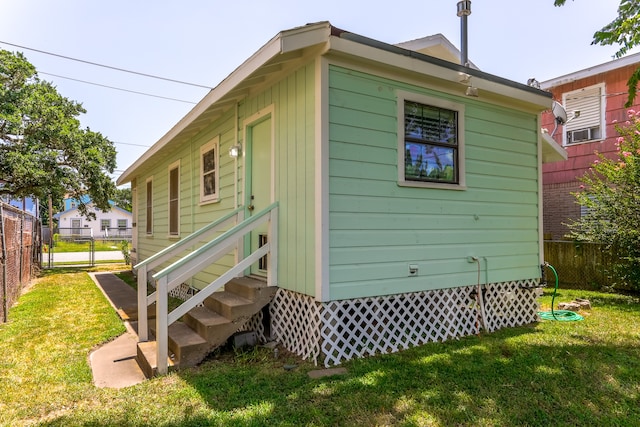 exterior space with a yard