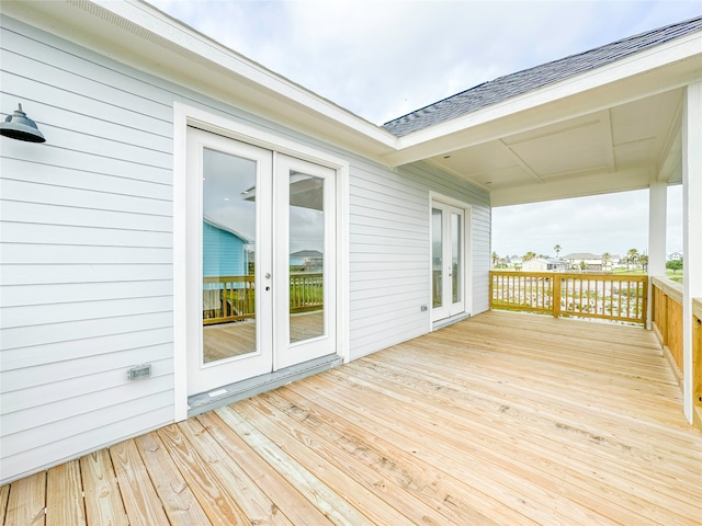 deck featuring french doors