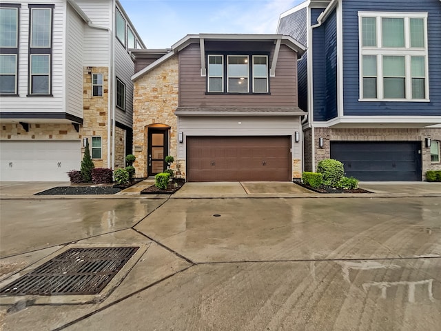 view of front of house with a garage