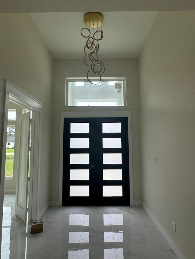 entryway with french doors