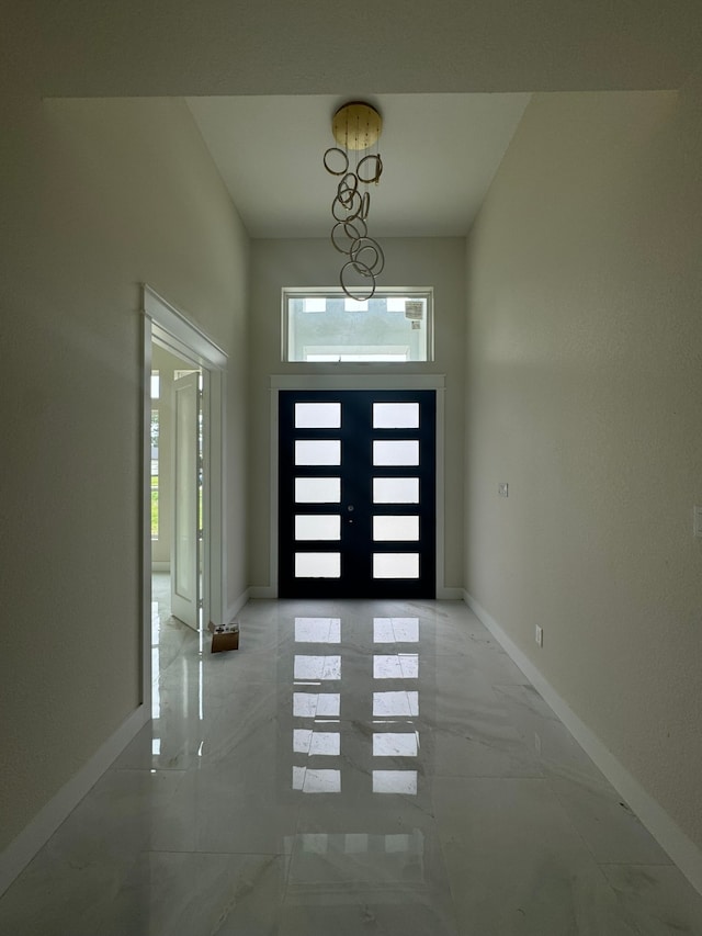 entrance foyer with french doors