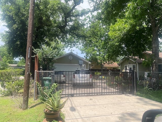 exterior space featuring a garage