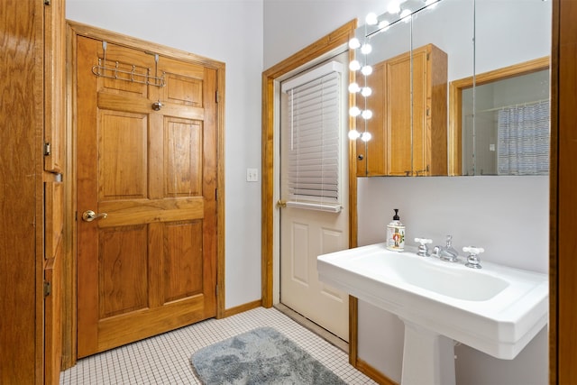 bathroom with tile floors