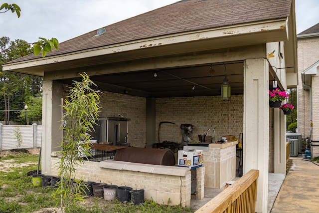 view of patio / terrace featuring central air condition unit