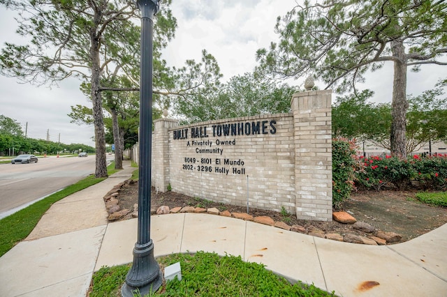 view of community sign