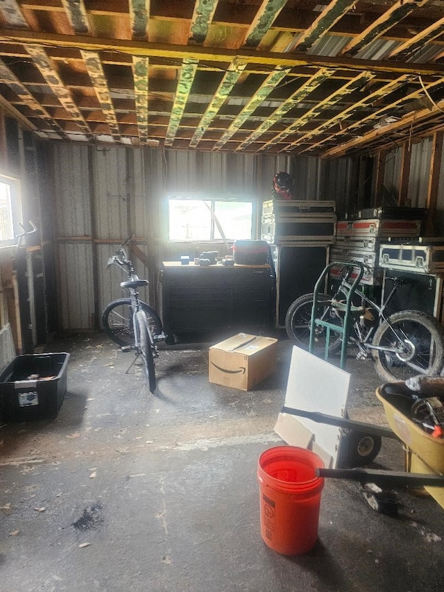 basement with plenty of natural light