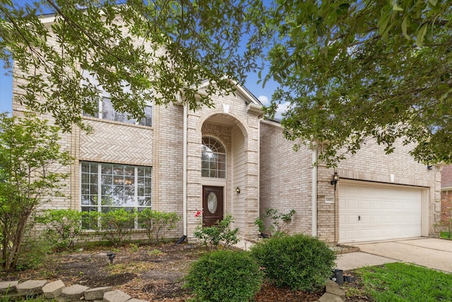 view of front of house with a garage