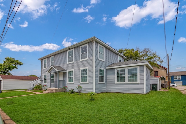 view of front of house featuring a front yard