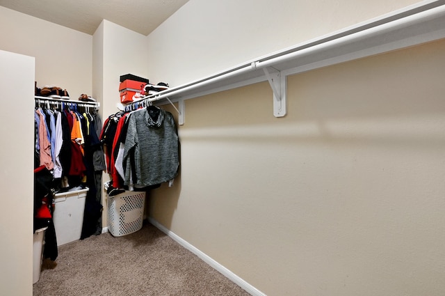 spacious closet with carpet floors