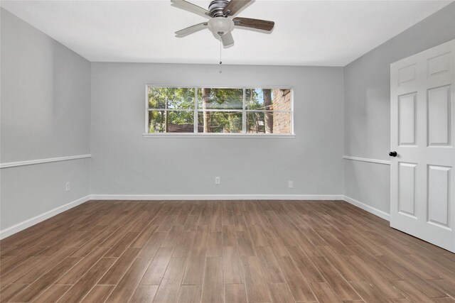 427 Pebblebrook Dr, El Lago, TX 77586 - empty room featuring hardwood / wood-style flooring and ceiling fan
